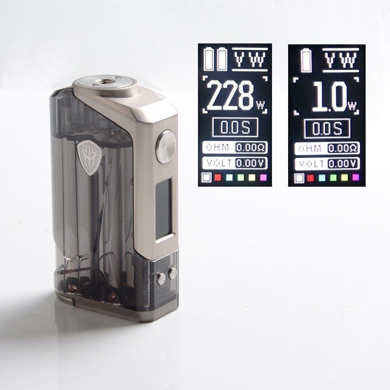 Наборы Mod коробки Rincoe Jellybox 228w удваивают 18650 танк ома батарей 4.8ml под